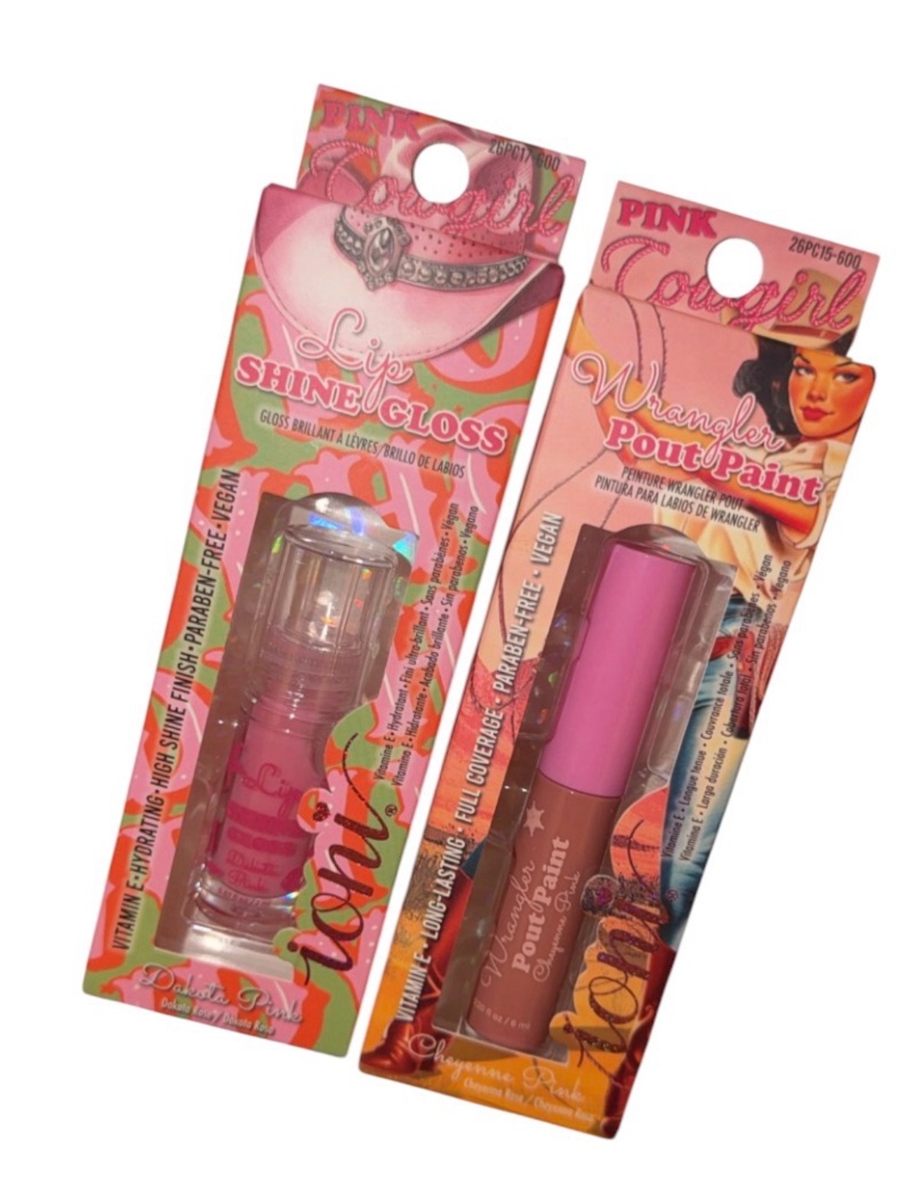 Pink Cowgirl Lip Shine Gloss & Pout Paint Duo - Pink Shades